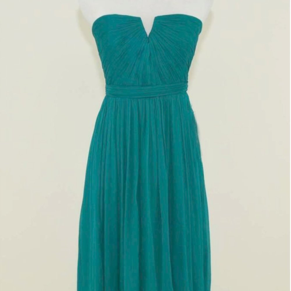 J.Crew Nadia Silk Chiffon Dress - Emerald Green